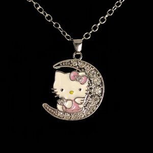 ✨🕯️Hello Kitty Moon Charm Necklace